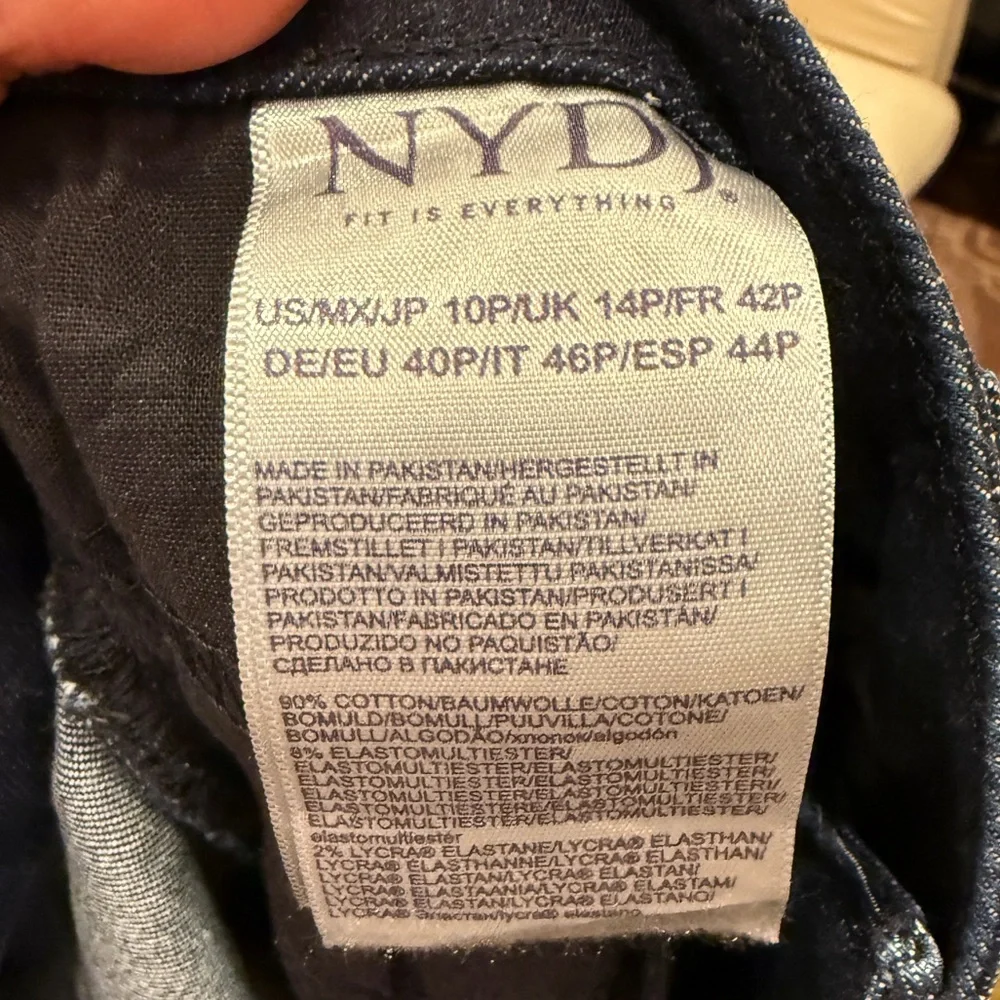 NYDJ Women’s Petite Sheri Slim Dark Indigo LiftXTuck Ankle Jeans sz 10P